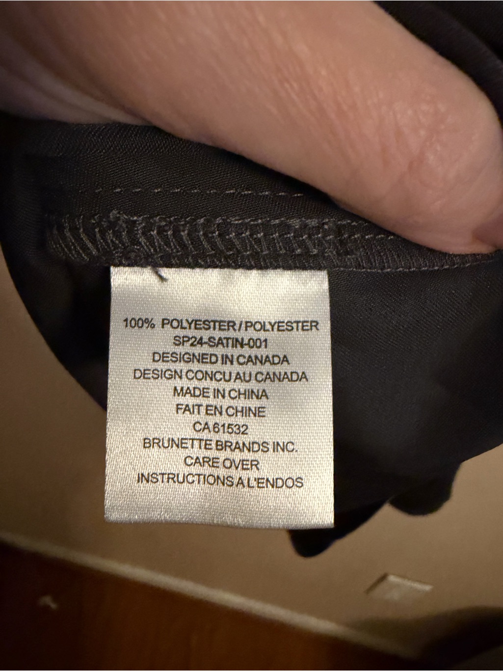 Brunette The Label Charcoal Satin Baby Doll Dress — image 4 of 4